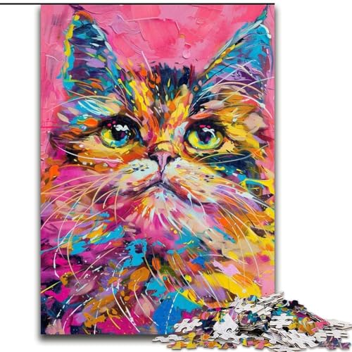 Puzzle für Erwachsene, 1000 Teile, Katzenkunst, Spielzeug, Lernspiele, Stressabbau, Eltern-Kind-Interaktion (Größe 26x38cm) von MrChunlong