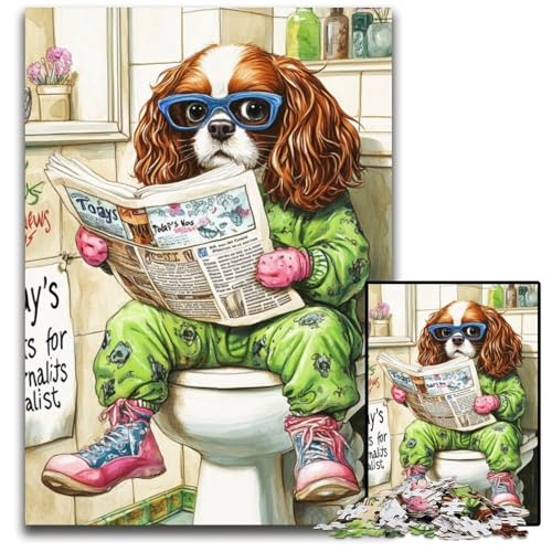 Puzzle für Erwachsene, 1000 Teile, King Spaniel Go Toilet, Unmögliches Puzzle für Erwachsene, ideal für Familienspaß, Entspannung, 50x75cm/19,68x29,52 Zoll Puzzle für Erwachsene, 1000 Teile, King Spaniel Go Toilet, Unmögliches Puzzle für Erwachsene, ideal für Familienspaß, Entspannung, 50x75cm/19,68x29,52 Zoll von MrChunlong
