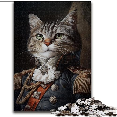 Puzzle für Erwachsene, 1000 Teile, Königskatze, anspruchsvolles Spiel und Familienspiel mit vollständig ineinandergreifenden, zufällig geformten Teilen (Größe 26x38cm) von MrChunlong