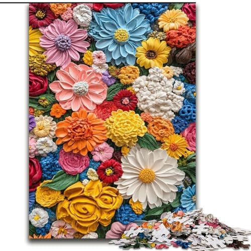 Puzzle für Erwachsene, 1000 Teile, Künstlerische Blumen, Lernspielzeug für Erwachsene, ganze Familie ab 14 Jahren (Größe 26x38cm) von MrChunlong