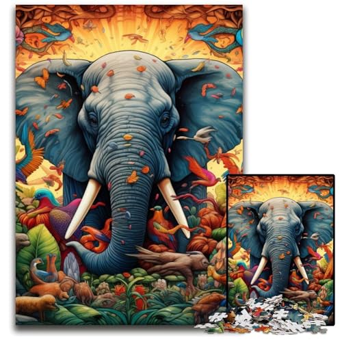 Puzzle für Erwachsene, 1000 Teile, Kunst-Elefant, Unmögliches Puzzle für Erwachsene, Ideal für Familienspaß, Entspannung, 26x38cm/10,23x14,96 Zoll Puzzle für Erwachsene, 1000 Teile, Kunst-Elefant, Unmögliches Puzzle für Erwachsene, Ideal für Familienspaß, Entspannung, 26x38cm/10,23x14,96 Zoll von MrChunlong