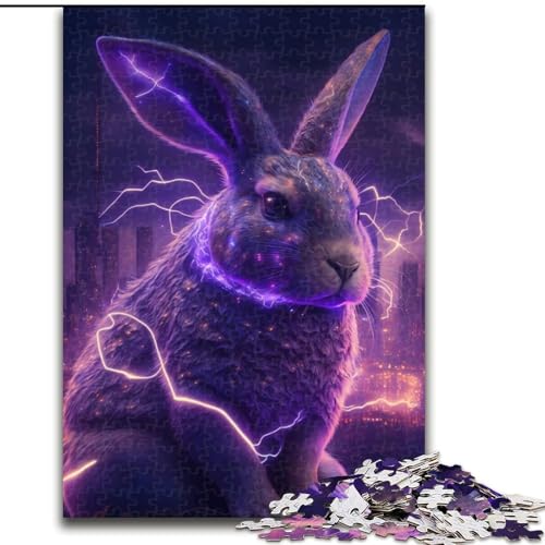 Puzzle für Erwachsene, 1000 Teile, Lightning Bunny, aus Holz, perfekt für Halloween, Weihnachten, Geburtstagsgeschenk, 1000 Teile(50x75cm) von MrChunlong