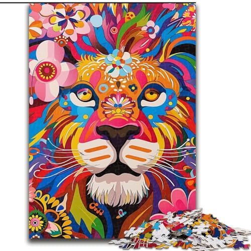 Puzzle für Erwachsene, 1000 Teile, Löwe, hilft dem Gehirn, süchtig machendes Spielzeug zu trainieren, um Geduld zu fördern und das Gedächtnis zu verbessern (Größe 50x75cm) von MrChunlong