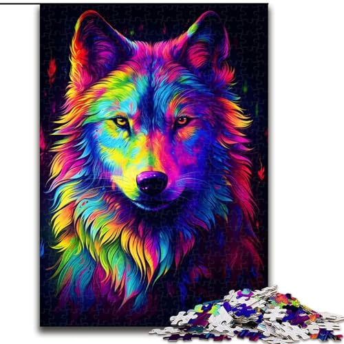 Puzzle für Erwachsene, 1000 Teile, Neonwolf, aus Holz, Kinder ab 14 Jahren, 50x75cm, anspruchsvolles Denkspiel – entspannendes Spielzeug für Teenager von MrChunlong