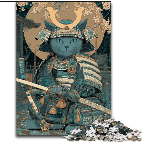 Puzzle für Erwachsene, 1000 Teile, Ninja-Katze, hilft dem Gehirn, süchtig machendes Spielzeug zu trainieren, um Geduld zu fördern und das Gedächtnis zu verbessern (Größe 50x75cm) von MrChunlong