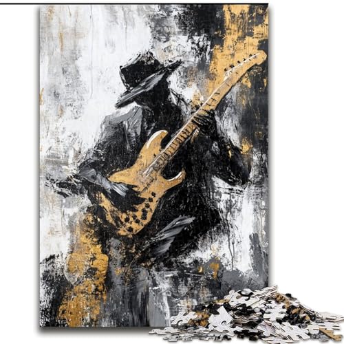 Puzzle für Erwachsene, 1000 Teile, Ölgemälde Gitarre Spielen, Denksportaufgabe zur Wanddekoration, einzigartige Geburtstags 14-Jährige (Größe 50x75cm) von MrChunlong