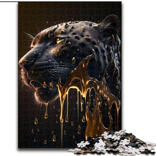 Puzzle für Erwachsene, 1000 Teile, Panther-Tropfen-Puzzle aus Pappe, Geburtstage, Weihnachten, Halloween, Erntedankfest, Ostern, 1000 Teile(26x38cm) von MrChunlong