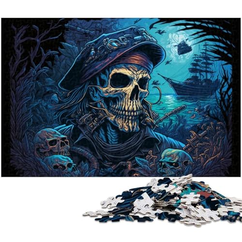Puzzle für Erwachsene, 1000 Teile, Piratenskelett-Puzzle für Erwachsene, hochschwieriges Denkspiel für Jugendliche, 50x75cm/19,68x29,52 Zoll Puzzle für Erwachsene, 1000 Teile, Piratenskelett-Puzzle für Erwachsene, hochschwieriges Denkspiel für Jugendliche, 50x75cm/19,68x29,52 Zoll von MrChunlong