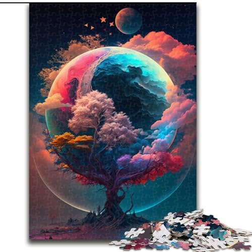 Puzzle für Erwachsene, 1000 Teile, Planetenfarbenbaum, aus Holz, perfekte DIY-Kunstdekoration oder Geburtstagsgeschenk, 50x75cm, Spaß für die ganze Familie, Basteln, perfekt für Geburtstage, Feiertage von MrChunlong