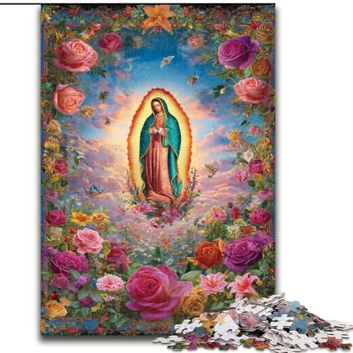 Puzzle für Erwachsene, 1000 Teile, Porträt von Maria, der Mutter, anspruchsvolles Spiel und Familienspiel mit vollständig ineinandergreifenden, zufällig geformten Teilen (Größe 26x38cm) von MrChunlong