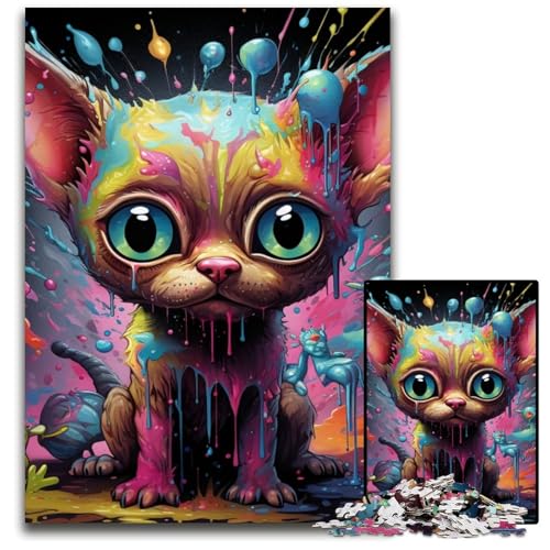 Puzzle für Erwachsene, 1000 Teile, Psychedelischer Chihuahua, Puzzle für Erwachsene, hochschwieriges Denkspiel für Jugendliche, 50x75cm/19,68x29,52 Zoll Puzzle für Erwachsene, 1000 Teile, Psychedelischer Chihuahua, Puzzle für Erwachsene, hochschwieriges Denkspiel für Jugendliche, 50x75cm/19,68x29,52 Zoll von MrChunlong