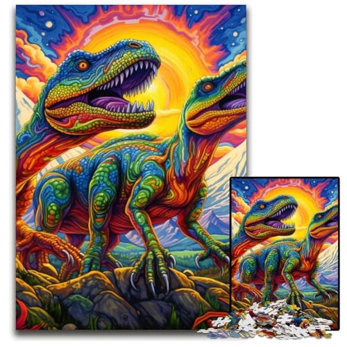 Puzzle für Erwachsene, 1000 Teile, Psychedelischer Tyrannosaurus Rex, Puzzle für Erwachsene, hochschwieriges Denkspiel für Jugendliche, 50x75cm/19,68x29,52 Zoll Puzzle für Erwachsene, 1000 Teile, Psychedelischer Tyrannosaurus Rex, Puzzle für Erwachsene, hochschwieriges Denkspiel für Jugendliche, 50x75cm/19,68x29,52 Zoll von MrChunlong