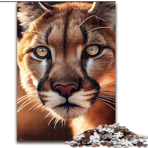 Puzzle für Erwachsene, 1000 Teile, Puma, aus Holz, perfekte DIY-Kunstdekoration oder Geburtstagsgeschenk, 50x75cm, Spaß für die ganze Familie, Basteln, perfekt für Geburtstage, Feiertage von MrChunlong
