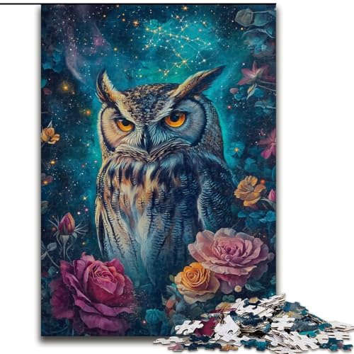 Puzzle für Erwachsene, 1000 Teile, Roseneule, hilft dem Gehirn, süchtig machendes Spielzeug zu trainieren, um Geduld zu fördern und das Gedächtnis zu verbessern (Größe 50x75cm) von MrChunlong