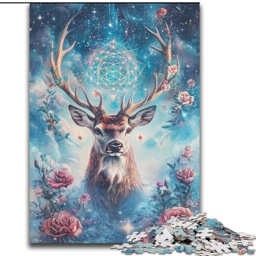 Puzzle für Erwachsene, 1000 Teile, Rosenhirsch, Lernspielzeug, einzigartige Geburtstags- und Geschenkideen für Kinder ab 14 Jahren (Größe 50x75cm) von MrChunlong