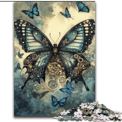 Puzzle für Erwachsene, 1000 Teile, Schmetterling, anspruchsvolles Spiel und Familienspiel mit vollständig ineinandergreifenden, zufällig geformten Teilen (Größe 26x38cm) von MrChunlong