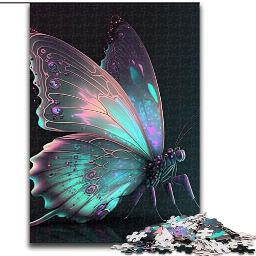 Puzzle für Erwachsene, 1000 Teile, Schmetterling, bunt. Puzzle aus Holz, für Teenager und Familienspaß – DIY-Denkspiel, Geschenk, 1000 Teile(50x75cm) von MrChunlong