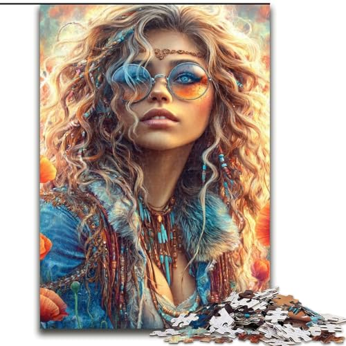 Puzzle für Erwachsene, 1000 Teile, Schöner weiblicher dunkler Engel, Lernspielzeug für Kinder und Jugendliche, ganze Familie ab 14 Jahren (Größe 50x75cm) von MrChunlong