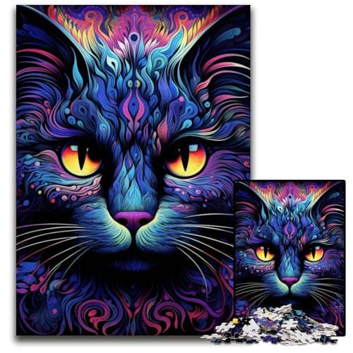 Puzzle für Erwachsene, 1000 Teile, Schwarze Katze, Puzzle für Erwachsene, Hochschwieriges Denkspiel für Jugendliche, 26x38cm/10,23x14,96 Zoll Puzzle für Erwachsene, 1000 Teile, Schwarze Katze, Puzzle für Erwachsene, Hochschwieriges Denkspiel für Jugendliche, 26x38cm/10,23x14,96 Zoll von MrChunlong