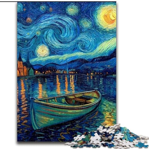Puzzle für Erwachsene, 1000 Teile, Sternenhimmel-Boot, Familienunterhaltungsspielzeug, ganze Familie, ab 14 Jahren (Größe 50x75cm) von MrChunlong