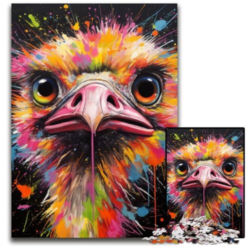 Puzzle für Erwachsene, 1000 Teile, Straußen-Puzzle für Erwachsene, schwieriges Denkspiel für Jugendliche, 50x75cm/19,68x29,52 Zoll Puzzle für Erwachsene, 1000 Teile, Straußen-Puzzle für Erwachsene, schwieriges Denkspiel für Jugendliche, 50x75cm/19,68x29,52 Zoll von MrChunlong