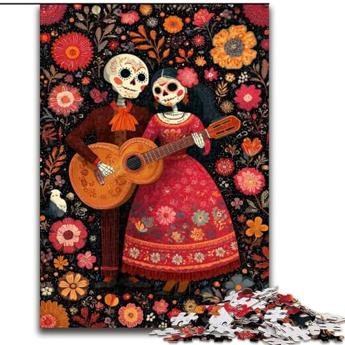 Puzzle für Erwachsene, 1000 Teile, Sugar Skull Woman, Familienunterhaltungsspielzeug, ganze Familie, ab 14 Jahren (Größe 50x75cm) von MrChunlong