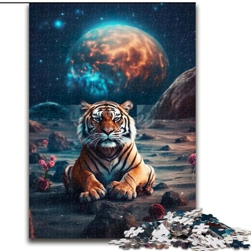 Puzzle für Erwachsene, 1000 Teile, Tiger auf dem Mars, aus Pappe, fördert die Hand-Auge-Koordination, 1000 Teile(26x38cm) von MrChunlong