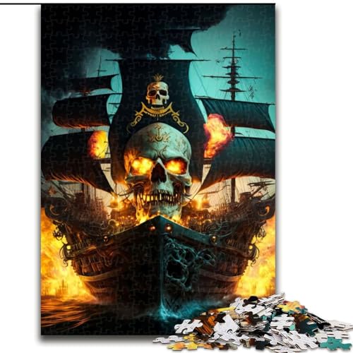 Puzzle für Erwachsene, 1000 Teile, Totenkopf-Piratenschiff-Puzzle aus Pappe, Geburtstage, Feiertage, Weltraum-Party-Dekorationen, 1000 Teile(26x38cm) von MrChunlong