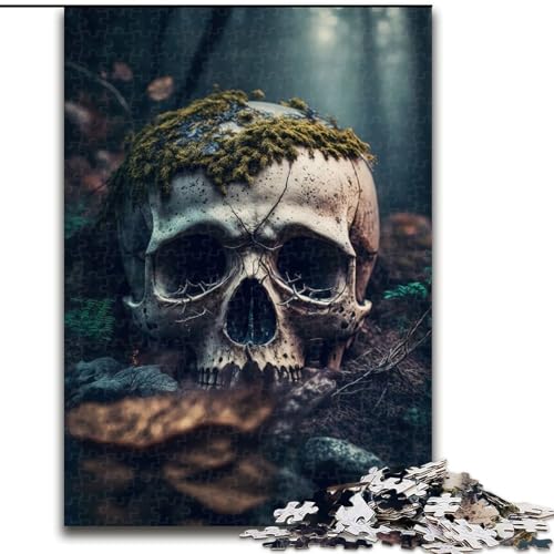 Puzzle für Erwachsene, 1000 Teile, Totenkopf im Wald, Puzzle aus Holz, für Teenager und Familienspaß – DIY-Denkspiel, Geschenk, 1000 Teile(50x75cm) von MrChunlong
