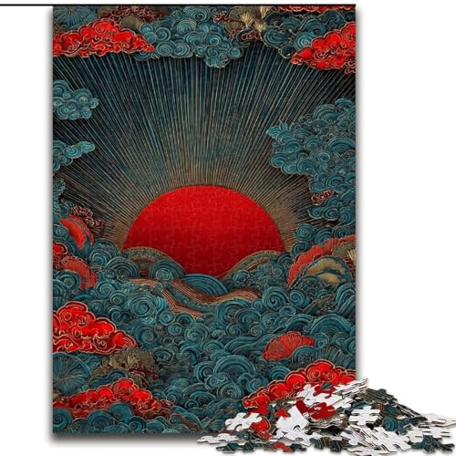 Puzzle für Erwachsene, 1000 Teile, Wellen im japanischen Stil, Spielzeug, Lernspiele, Stressabbau, Eltern-Kind-Interaktion (Größe 50x75cm) von MrChunlong