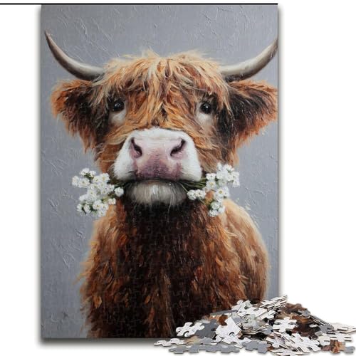 Puzzle für Erwachsene, 1000 Teile, Yak, anspruchsvolles Spiel und Familienspiel mit vollständig ineinandergreifenden, zufällig geformten Teilen (Größe 26x38cm) von MrChunlong