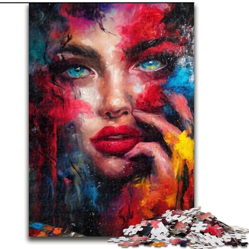 Puzzle für Erwachsene, 1000 Teile, afrikanische Frau, anspruchsvolles Spiel und Familienspiel mit vollständig ineinandergreifenden, zufällig geformten Teilen (Größe 50x75cm) von MrChunlong