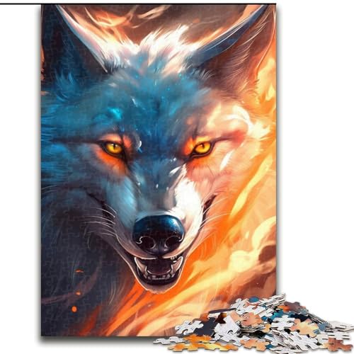 Puzzle für Erwachsene, 1000 Teile, bunter Feuerwolf aus Holz, perfekte DIY-Kunstdekoration oder Geburtstagsgeschenk, 50x75cm, Spaß für die ganze Familie, Basteln, perfekt für Geburtstage, Feiertage Puzzle für Erwachsene, 1000 Teile, bunter Feuerwolf aus Holz, perfekte DIY-Kunstdekoration oder Geburtstagsgeschenk, 50x75cm, Spaß für die ganze Familie, Basteln, perfekt für Geburtstage, Feiertage von MrChunlong