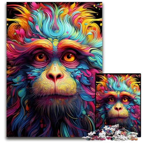 Puzzle für Erwachsene, 1000 Teile, buntes Affen-Puzzle für Erwachsene, schwieriges Denkspiel für Jugendliche, 26x38cm/10,23x14,96 Zoll Puzzle für Erwachsene, 1000 Teile, buntes Affen-Puzzle für Erwachsene, schwieriges Denkspiel für Jugendliche, 26x38cm/10,23x14,96 Zoll von MrChunlong