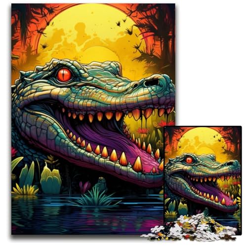 Puzzle für Erwachsene, 1000 Teile, buntes Krokodil-Puzzle für Erwachsene, schwieriges Denkspiel für Jugendliche, 26x38cm/10,23x14,96 Zoll Puzzle für Erwachsene, 1000 Teile, buntes Krokodil-Puzzle für Erwachsene, schwieriges Denkspiel für Jugendliche, 26x38cm/10,23x14,96 Zoll von MrChunlong