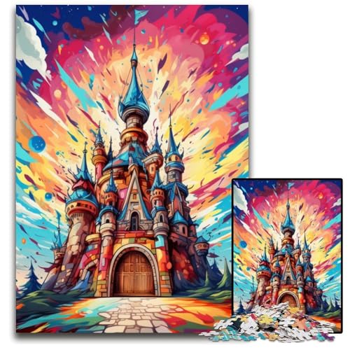 Puzzle für Erwachsene, 1000 Teile, buntes Schloss-Puzzle für Erwachsene, schwieriges Denkspiel für Jugendliche, 26x38cm/10,23x14,96 Zoll Puzzle für Erwachsene, 1000 Teile, buntes Schloss-Puzzle für Erwachsene, schwieriges Denkspiel für Jugendliche, 26x38cm/10,23x14,96 Zoll von MrChunlong