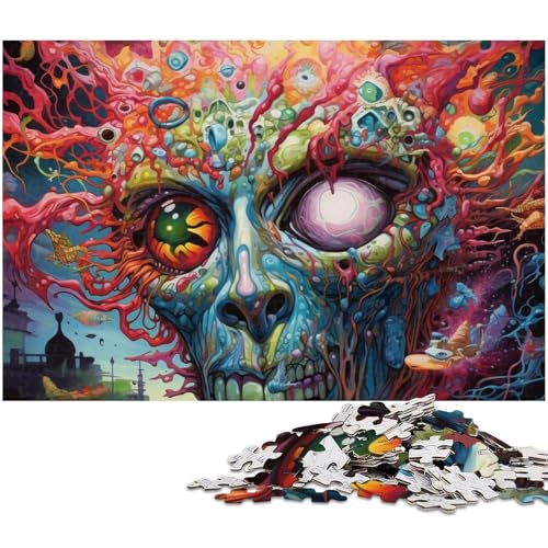 Puzzle für Erwachsene, 1000 Teile, buntes Totenkopf-Puzzle, farbenfrohe Heimdekoration und interaktives Familienspiel, 26x38cm/10,23x14,96 Zoll Puzzle für Erwachsene, 1000 Teile, buntes Totenkopf-Puzzle, farbenfrohe Heimdekoration und interaktives Familienspiel, 26x38cm/10,23x14,96 Zoll von MrChunlong