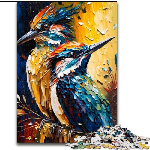 Puzzle für Erwachsene, 1000 Teile, buntes Vogelduo, aus Holz, Kinder ab 14 Jahren, 50x75cm, anspruchsvolles Denkspiel – entspannendes Spielzeug für Teenager von MrChunlong