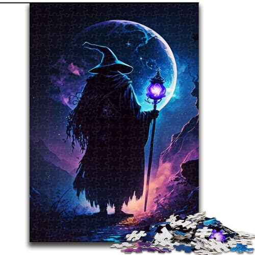 Puzzle für Erwachsene, 1000 Teile, dunkler Magier, aus Holz, perfekte DIY-Kunstdekoration oder Geburtstagsgeschenk, 50x75cm, Spaß für die ganze Familie, Basteln, perfekt für Geburtstage, Feiertage von MrChunlong