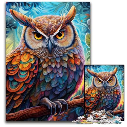 Puzzle für Erwachsene, 1000 Teile, farbenfrohe Eulen-Kunst, Puzzle für Erwachsene, hochschwieriges Denkspiel für Jugendliche, 26x38cm/10,23x14,96 Zoll Puzzle für Erwachsene, 1000 Teile, farbenfrohe Eulen-Kunst, Puzzle für Erwachsene, hochschwieriges Denkspiel für Jugendliche, 26x38cm/10,23x14,96 Zoll von MrChunlong