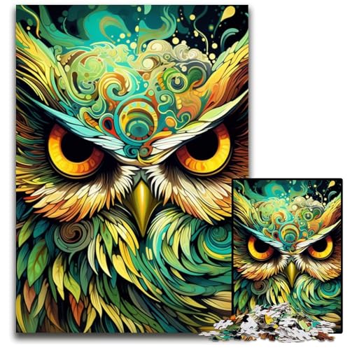 Puzzle für Erwachsene, 1000 Teile, farbenfrohe Eulen-Kunst, Puzzle für Erwachsene, hochschwieriges Denkspiel für Jugendliche, 26x38cm/10,23x14,96 Zoll Puzzle für Erwachsene, 1000 Teile, farbenfrohe Eulen-Kunst, Puzzle für Erwachsene, hochschwieriges Denkspiel für Jugendliche, 26x38cm/10,23x14,96 Zoll von MrChunlong