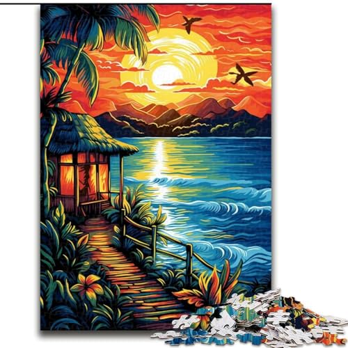 Puzzle für Erwachsene, 1000 Teile, farbenfrohe Strandkunst, aus Holz, Kinder ab 14 Jahren, 50x75cm, anspruchsvolles Denkspiel – entspannendes Spielzeug für Teenager Puzzle für Erwachsene, 1000 Teile, farbenfrohe Strandkunst, aus Holz, Kinder ab 14 Jahren, 50x75cm, anspruchsvolles Denkspiel – entspannendes Spielzeug für Teenager von MrChunlong