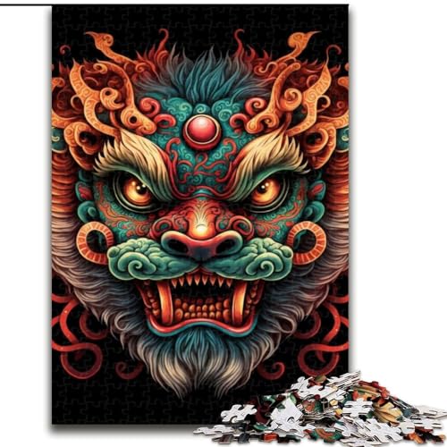 Puzzle für Erwachsene, 1000 Teile, farbenfroher Kunstlöwe aus Holz, Spielzeug, Geschenk, pädagogisches, intellektuelles, entspannendes Familienspiel, 50x75cm, für interaktives Familienspiel von MrChunlong