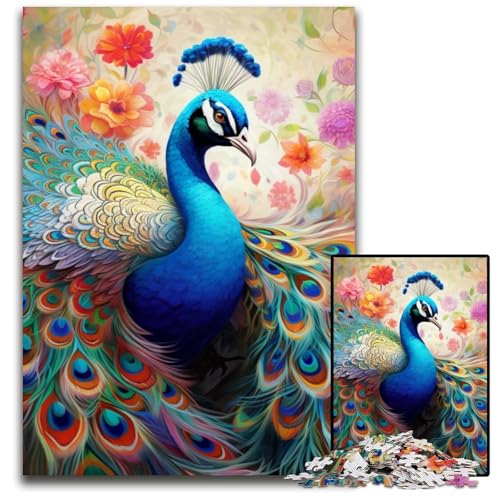 Puzzle für Erwachsene, 1000 Teile, farbenfrohes Kunst-Pfauen-Unmögliches Puzzle für Erwachsene, ideal für Familienspaß, Entspannung, 26x38cm/10,23x14,96 Zoll Puzzle für Erwachsene, 1000 Teile, farbenfrohes Kunst-Pfauen-Unmögliches Puzzle für Erwachsene, ideal für Familienspaß, Entspannung, 26x38cm/10,23x14,96 Zoll von MrChunlong