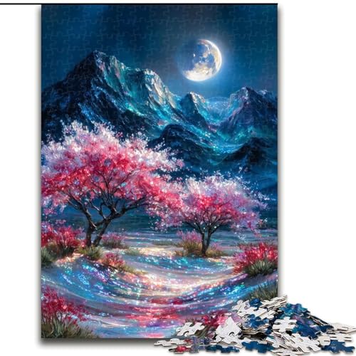 Puzzle für Erwachsene, 1000 Teile, geheimnisvoller Kirschbaum, Familienspiel, Stressabbau, schwierige Herausforderung, stärkt die Liebe zwischen Paaren (Größe 26x38cm) von MrChunlong