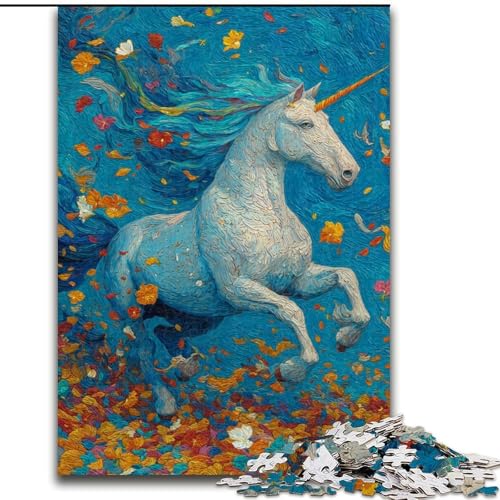 Puzzle für Erwachsene, 1000 Teile, geheimnisvolles Einhorn, anspruchsvolles Spiel und Familienspiel mit vollständig ineinandergreifenden, zufällig geformten Teilen (Größe 50x75cm) von MrChunlong