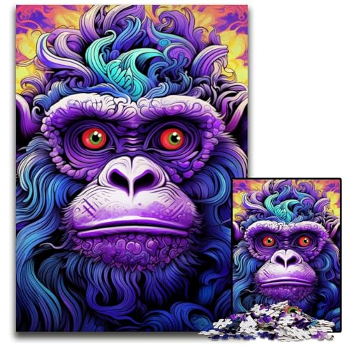Puzzle für Erwachsene, 1000 Teile, lila AFFE, Puzzle für Erwachsene, hochschwieriges Denkspiel für Jugendliche, 50x75cm/19,68x29,52 Zoll Puzzle für Erwachsene, 1000 Teile, lila AFFE, Puzzle für Erwachsene, hochschwieriges Denkspiel für Jugendliche, 50x75cm/19,68x29,52 Zoll von MrChunlong