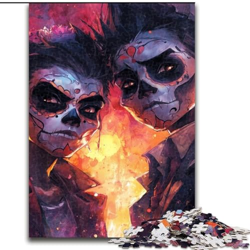 Puzzle für Erwachsene, 1000 Teile, mexikanischer Skelettjunge, hilft dem Gehirn, süchtig machendes Spielzeug zu trainieren, um Geduld zu fördern und das Gedächtnis zu verbessern (Größe 26x38cm) von MrChunlong