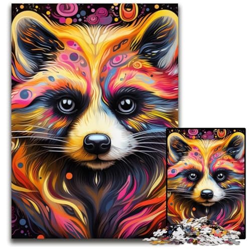 Puzzle für Erwachsene, 1000 Teile, rosa Waschbär-Puzzle für Erwachsene, schwieriges Denkspiel für Jugendliche, 26x38cm/10,23x14,96 Zoll Puzzle für Erwachsene, 1000 Teile, rosa Waschbär-Puzzle für Erwachsene, schwieriges Denkspiel für Jugendliche, 26x38cm/10,23x14,96 Zoll von MrChunlong