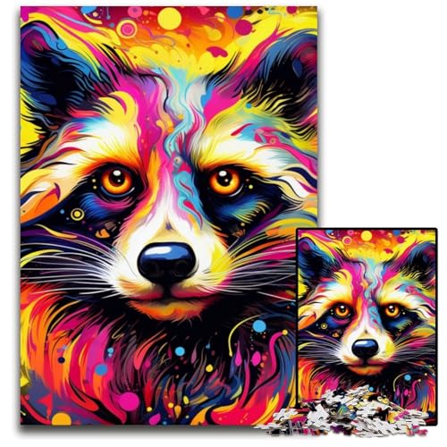 Puzzle für Erwachsene, 1000 Teile, rosa Waschbär-Puzzle für Erwachsene, schwieriges Denkspiel für Jugendliche, 50x75cm/19,68x29,52 Zoll Puzzle für Erwachsene, 1000 Teile, rosa Waschbär-Puzzle für Erwachsene, schwieriges Denkspiel für Jugendliche, 50x75cm/19,68x29,52 Zoll von MrChunlong